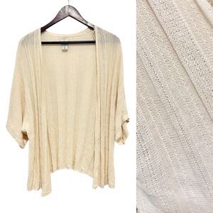 Joie Linen Cardigan Sweater Cream Short Sleeve Size Medium Minimalist